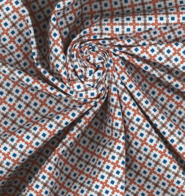 Biobaumwolle orange Kacheln Popeline – Bild 2