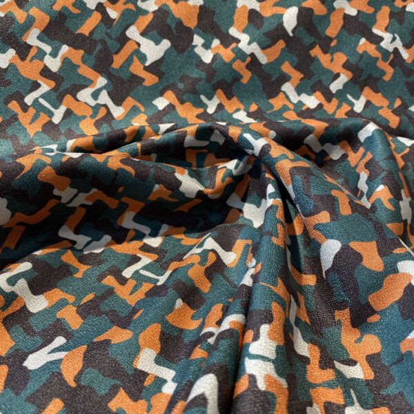 Viscosecrepe Orange Petrol – Bild 3