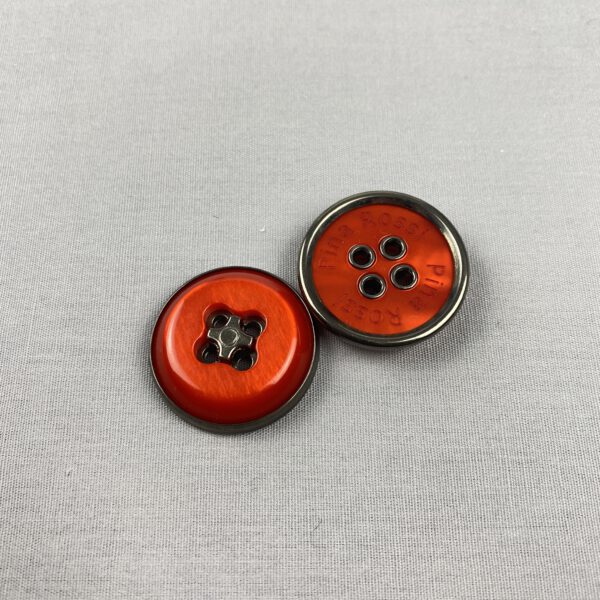Knopf orange-Metall – Bild 3