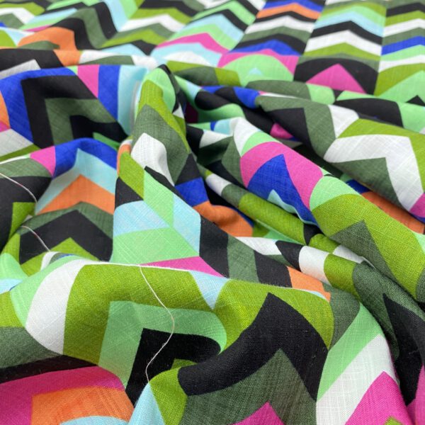 Baumwoll-Viscose Grafisch Zacken – Bild 3