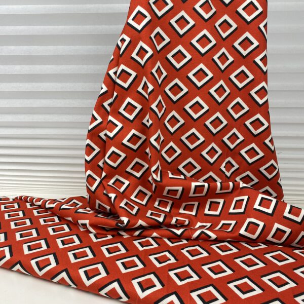 Baumwolljersey 3D Quadrate Orange – Bild 3