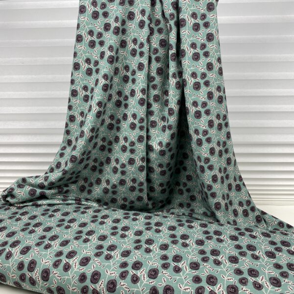 Viscosejersey Mint Blümchen – Bild 4