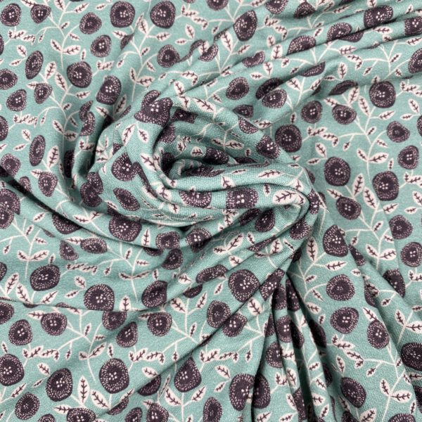 Viscosejersey Mint Blümchen – Bild 3