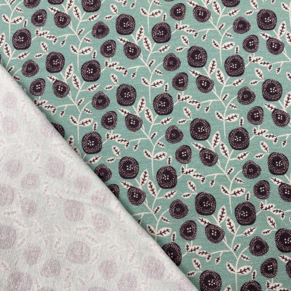 Viscosejersey Mint Blümchen – Bild 2