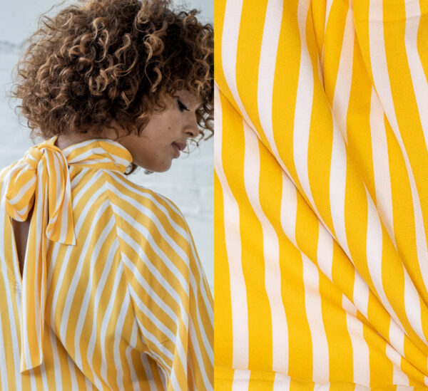 Viscosecrepe Stripes gelb – Bild 5