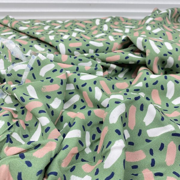 Viscose Druck Grün-Weiss – Bild 3