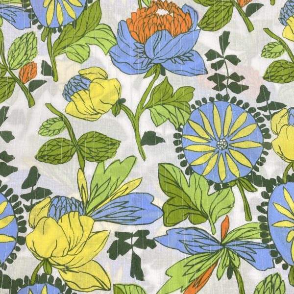 Baumwolldruck Floral-Silberstreifen – Bild 7