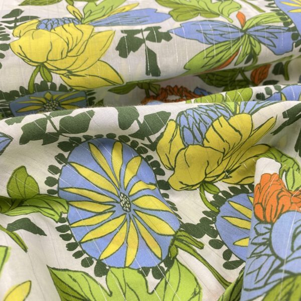 Baumwolldruck Floral-Silberstreifen – Bild 6