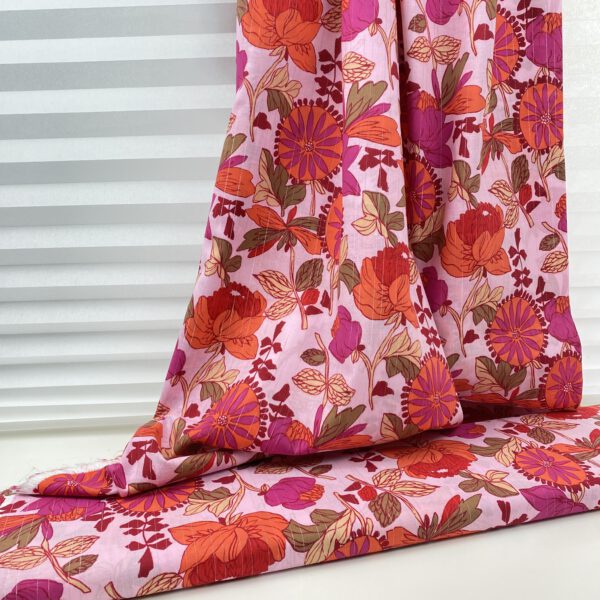 Baumwolldruck Floral-Silberstreifen – Bild 5