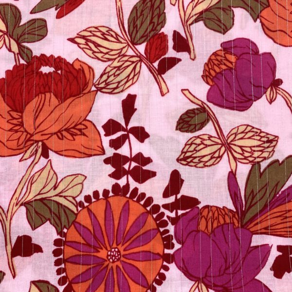 Baumwolldruck Floral-Silberstreifen – Bild 3