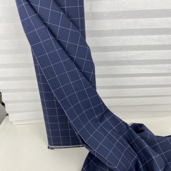 Baumwoll Popeline Karo Blau – Bild 4