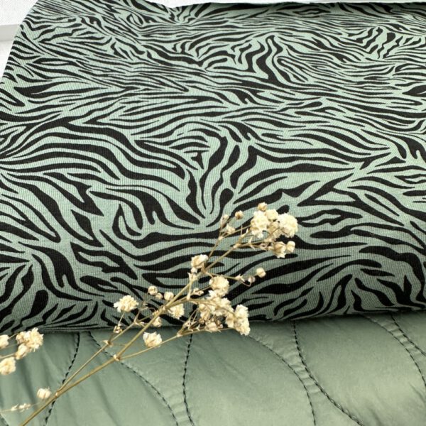 Baumwolljersey Zebra schwarz-grün – Bild 5