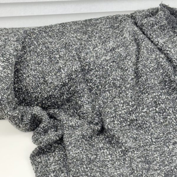 Woll Boucle Grau-Schwarz – Bild 4