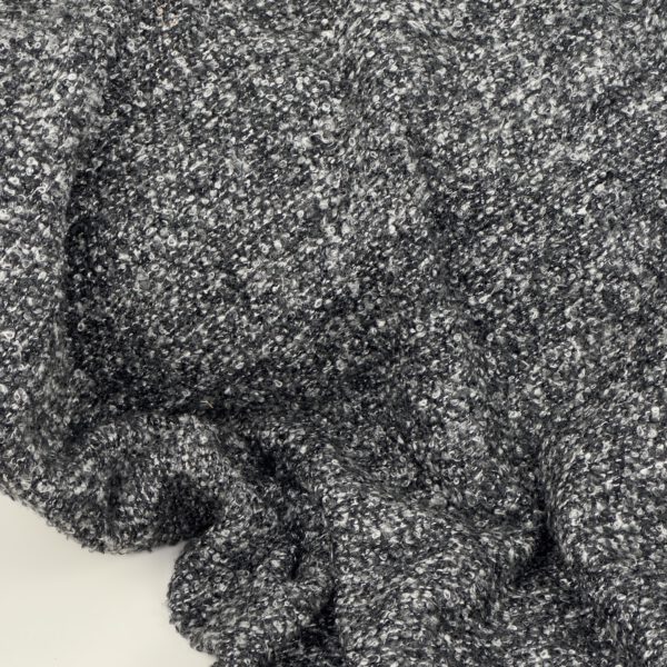 Woll Boucle Grau-Schwarz – Bild 6