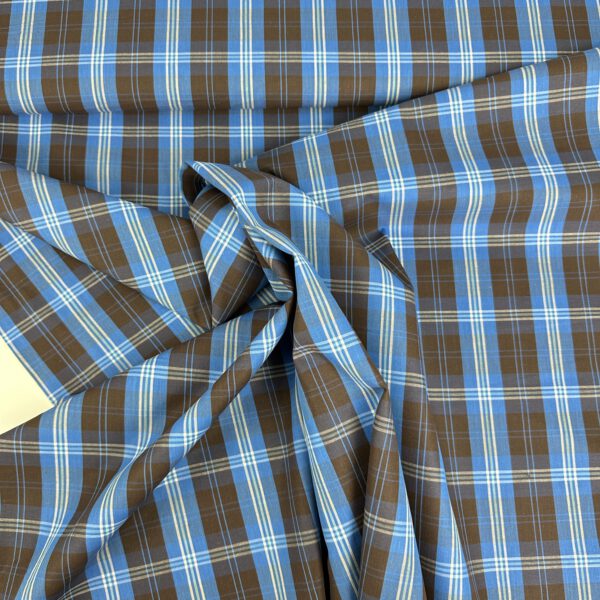 Baumwollkaro Blau-Braun