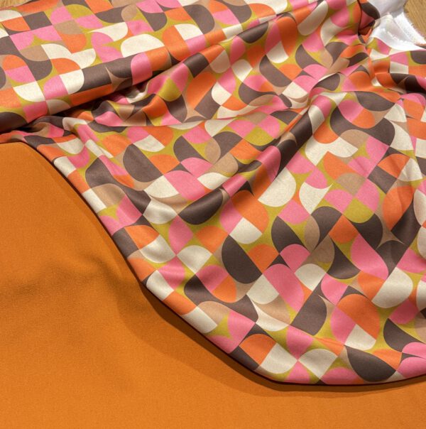 Viscose Silky Satin Geometric – Bild 2