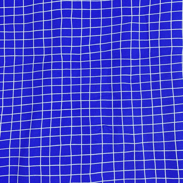 Grid Blue-Organic French Terry