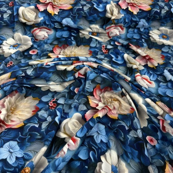 Viscosejersey 3D Flowers – Bild 3