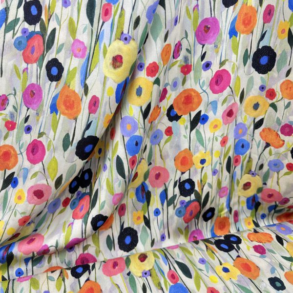 Viscose Lurex Colorful Flowers