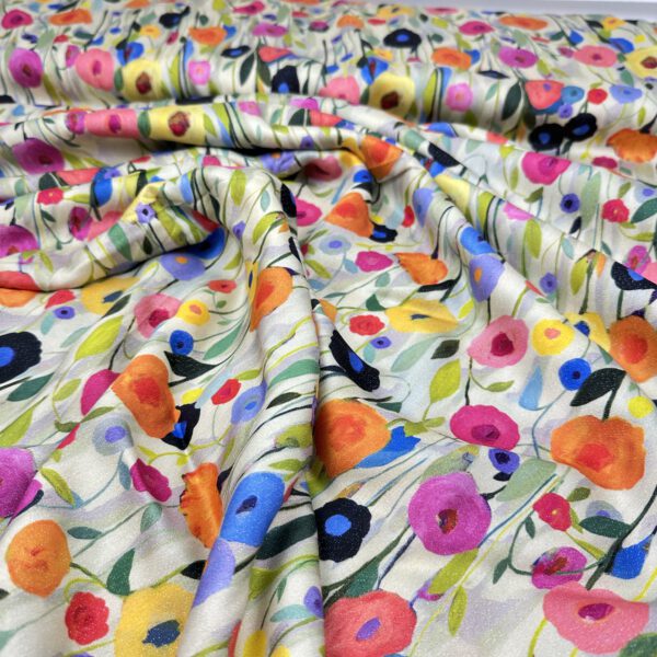 Viscose Lurex Colorful Flowers – Bild 4