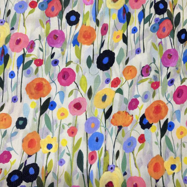 Viscose Lurex Colorful Flowers