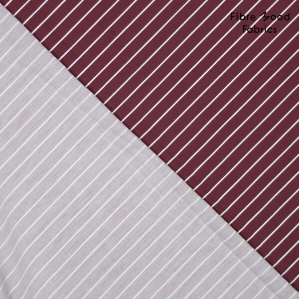 Baumwoll Popeline Burgundy Stripes – Bild 2