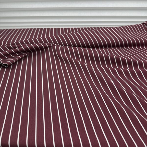 Baumwoll Popeline Burgundy Stripes – Bild 8