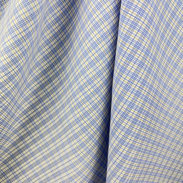 Bio Baumwollstoff Karo blau/weiß – GOTS zertifiziert, Hemden- und Blusenstoff – Bild 3