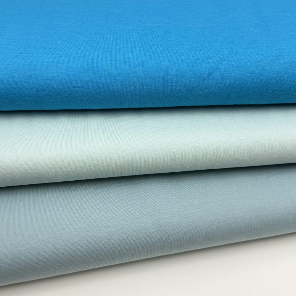 Baumwolljersey Basic Blautöne