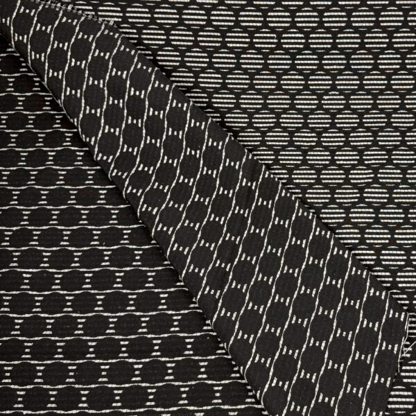 Wendestoff „Graphic Duo“ – beidseitig, schwarz/offwhite, geometrisch