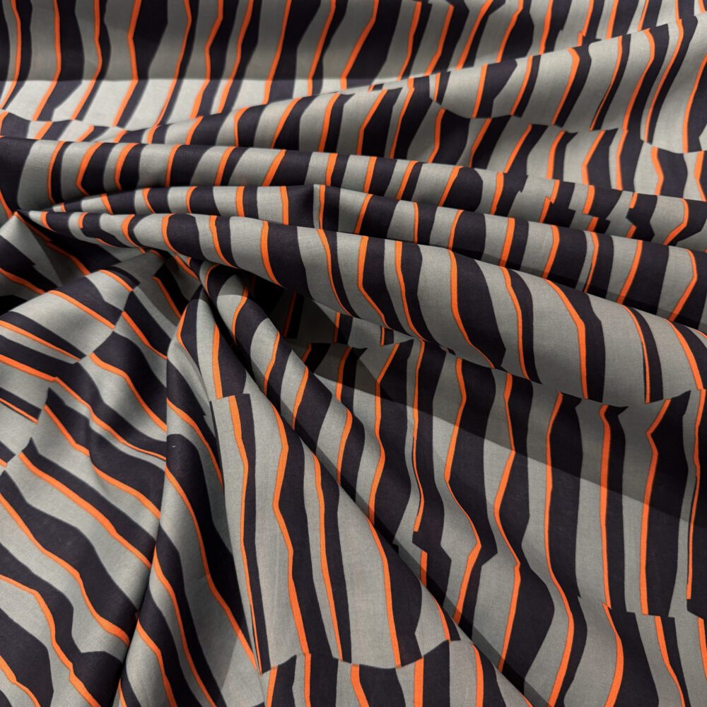 Baumwollvoile Geometrisch Petrol – Bild 3