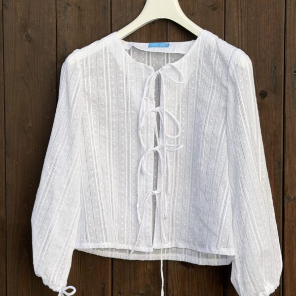 Zarter Baumwollvoile mit Streifen & Dobby-Punkten – luftig & elegant