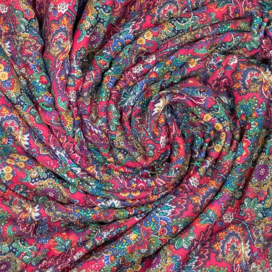Leichter Viscosestoff mit Paisley- und Blütenmuster – Bild 4